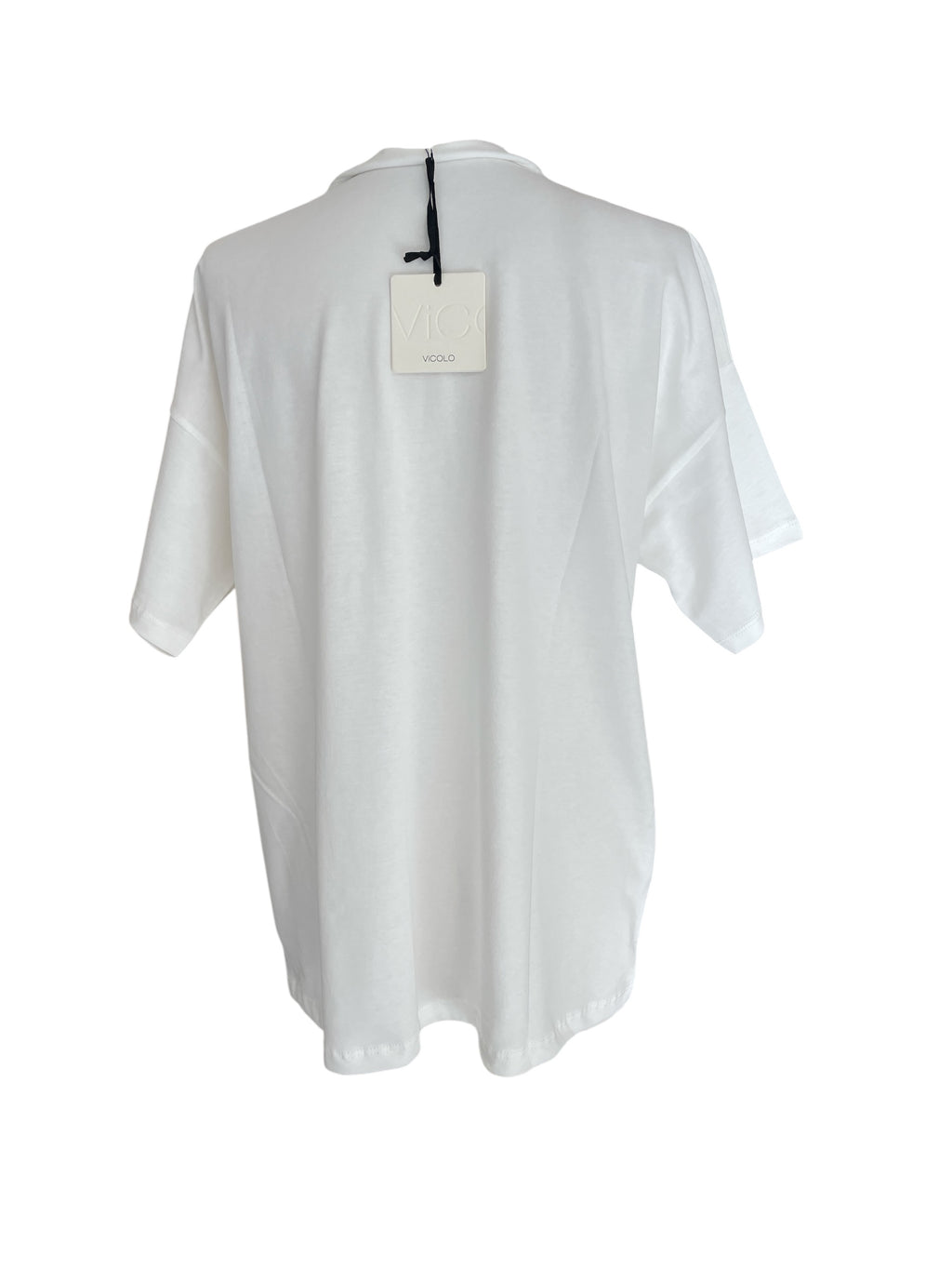 T-shirt over vicolo stampa