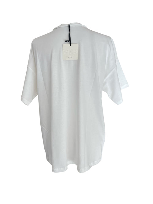 T-shirt over vicolo stampa