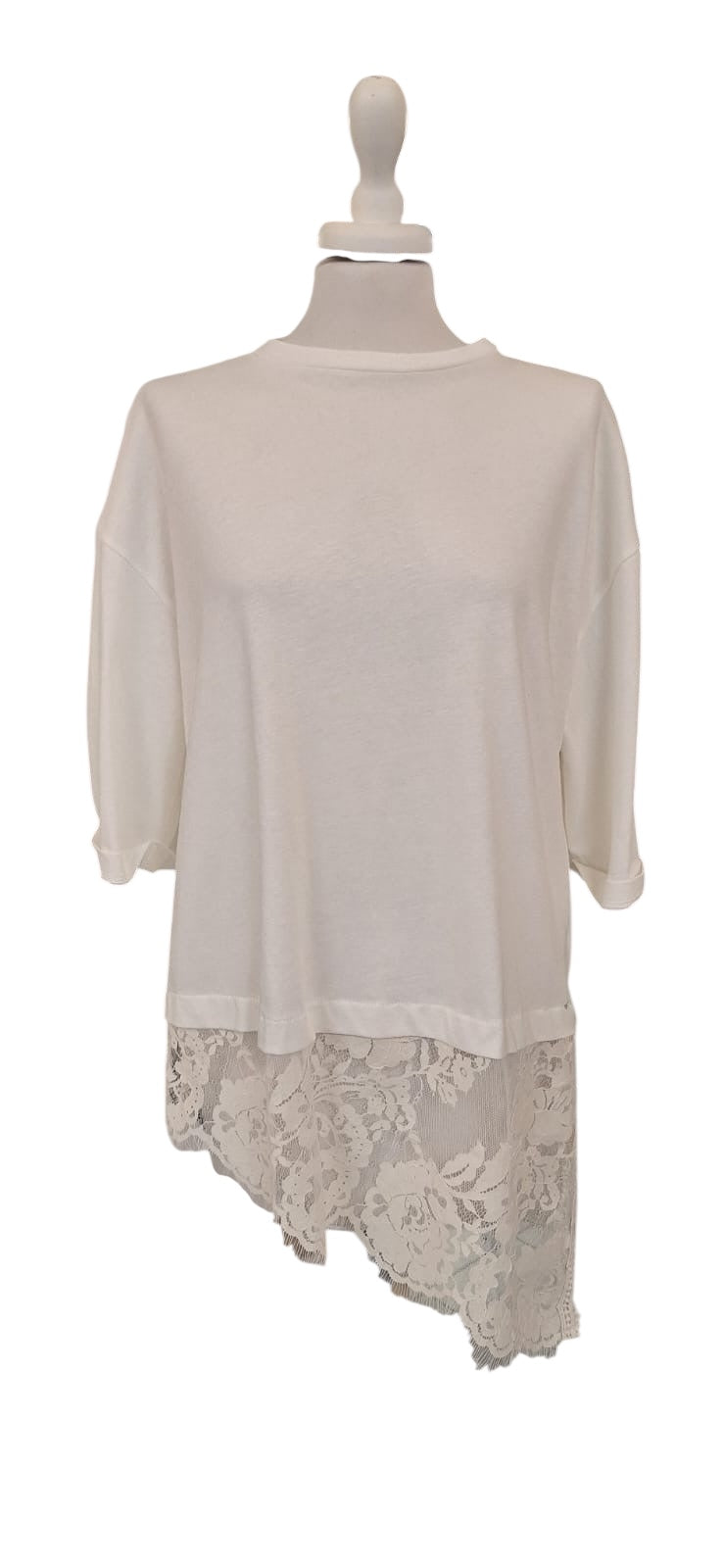 T-shirt con pizzo tensione in s26M665