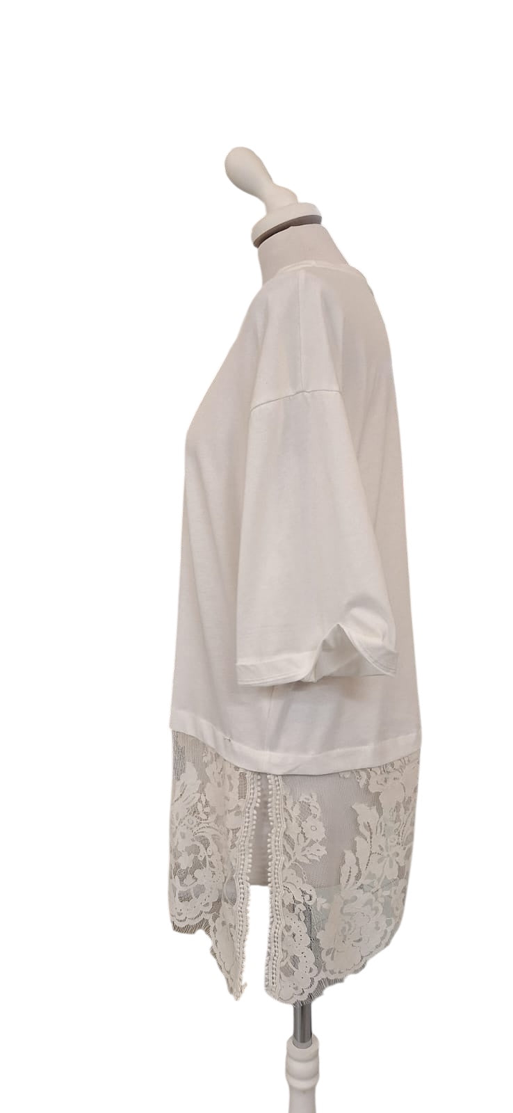 T-shirt con pizzo tensione in s26M665