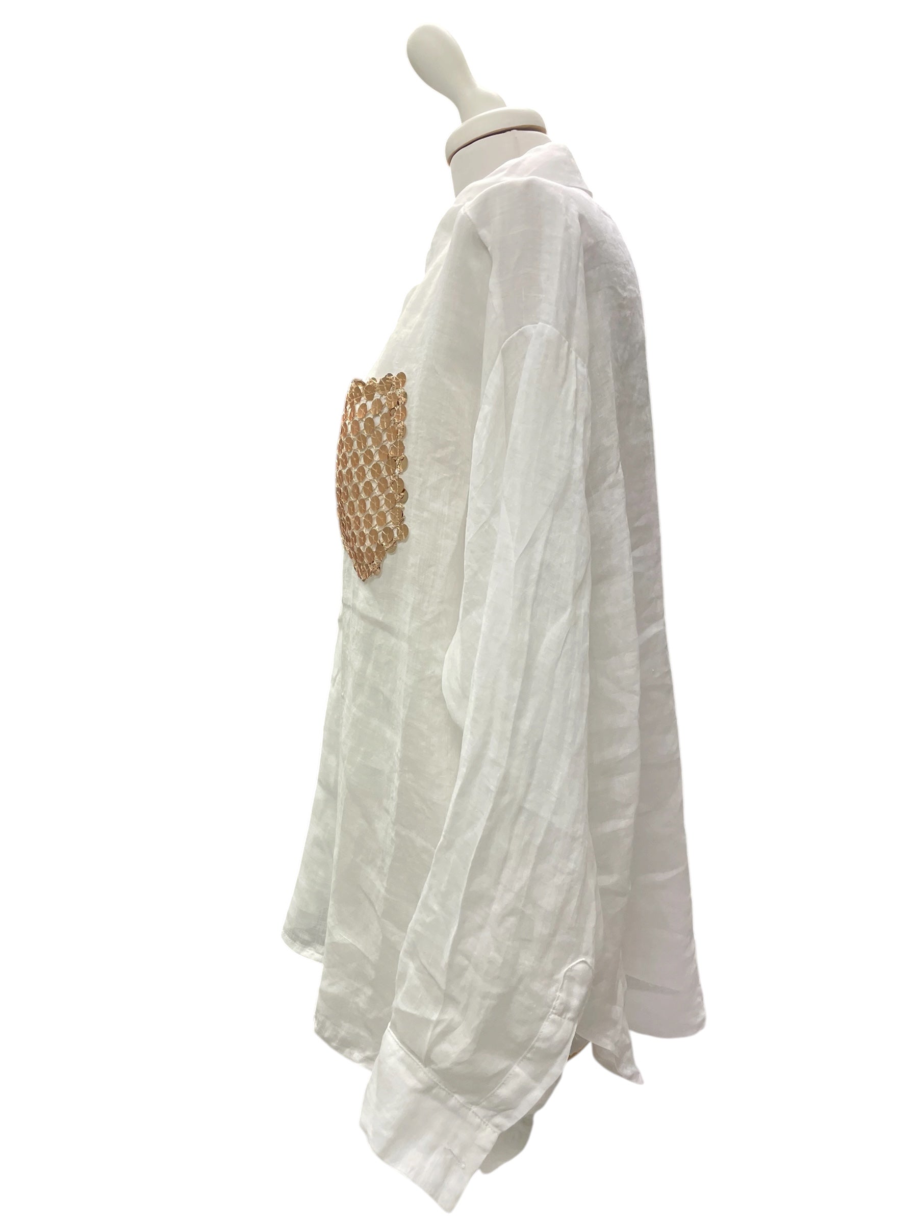 Camicia rayon tasca paillettes